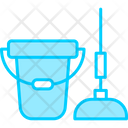 Bucket And Mop Icon