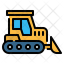 Bulldozer Excavator Construction Icon