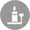 Burning Candle With Heart Icon