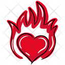 Burning Heart Heart Flame Fire Heart Icon