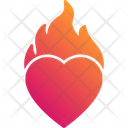 Burning Heart Flaming Heart Fire On Heart Icon