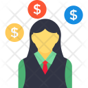 Business Woman Dollar Icon