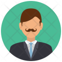 Formal Mustache Businessman Icon