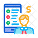 Businessman Talking Smartphone Icon