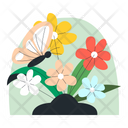 Butterflys And Plant Butterfly Flower Icon