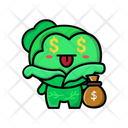 Cabbage Holding Moneybag Cabbage With Expression Dollar Eye Icon