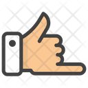 Hand Pointing Three Fingers Folded Call Me Gesture Icon
