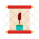 Calligraphy Scroll Feather Icon