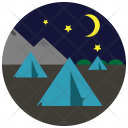 Camping Tent Night Icon