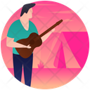 Camping Guitarist Music Man Musician Icon