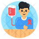 Cancer Patient Blood Transfusion Iv Drip Icon