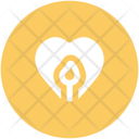 Candle Heart Shaped Icon