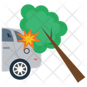Car Crash Crash Into Tree Tree Accident Icon