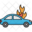 Car Accident Flame Autonomous Burnout Icon