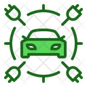 Car And Electric Plug Electric Car Electric Vehicle Icon