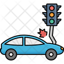 Car Collision With Traffic Signals Accident Automobile Icon