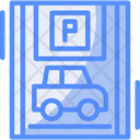 Car With Blue Parking  Icon