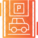 Car With Blue Parking  Icon