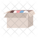 Cardboard Box With Valuable Items Icon