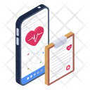 Mobile Healthcare Medical App Cardiogram Report Icon