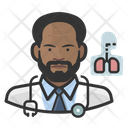 Cardiopulmonologist Black Male Cardiopulmonologist Black Icon