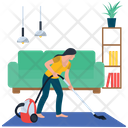 Carpet Cleaning Vacuum Cleaner Housekeeping Services Icon