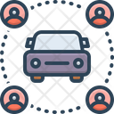Carsharing Ride Pooling Icon