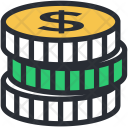 Cash Coins Stack Icon