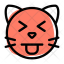 Cat Squinting Eyes Tongue Icon