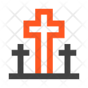 Cemetery Tombstone Cross Icon