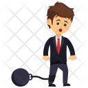 Chained Feet Businessman  Icon