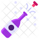 Popping Cork Splashing Champagne Celebration Icon
