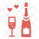 Champagne Love Heart Icon