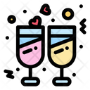 Champagne Glasses Marriage Icon