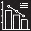 Point Bar Graph Down Icon