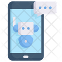 Online Shopping Chatbot Support Smartphone Icon