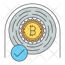 Checked Bitcoin Cryptocurrency Icon