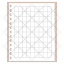 Checkered Note Mathematics Paper Note Design Icon