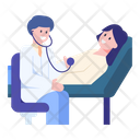 Doctor Patient Treatment Checkup Icon