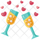 Champagne Love Romantic Date Icon