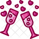 Cheers Champagne Romantic Date Icon