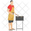 Chef Cooking Bbq Grilled Food Icon