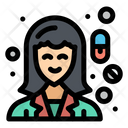 Chemist Female Medicine Icon