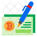 Bitcoin Cryptocurrency Cheque Icon