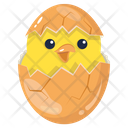 Chick Hatching Eggshell Easter Egg Icon