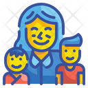 Children And Mother  Icon