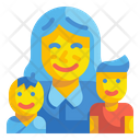 Children And Mother  Icon