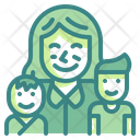 Children And Mother  Icon