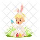 Children Bunny Easter Egg Icon