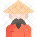 Chino Sombrero De Bambu Japones Icono